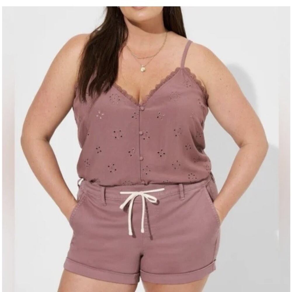 Torrid Shorts Womens 2X Mauve Purple Drawstring Cuffed